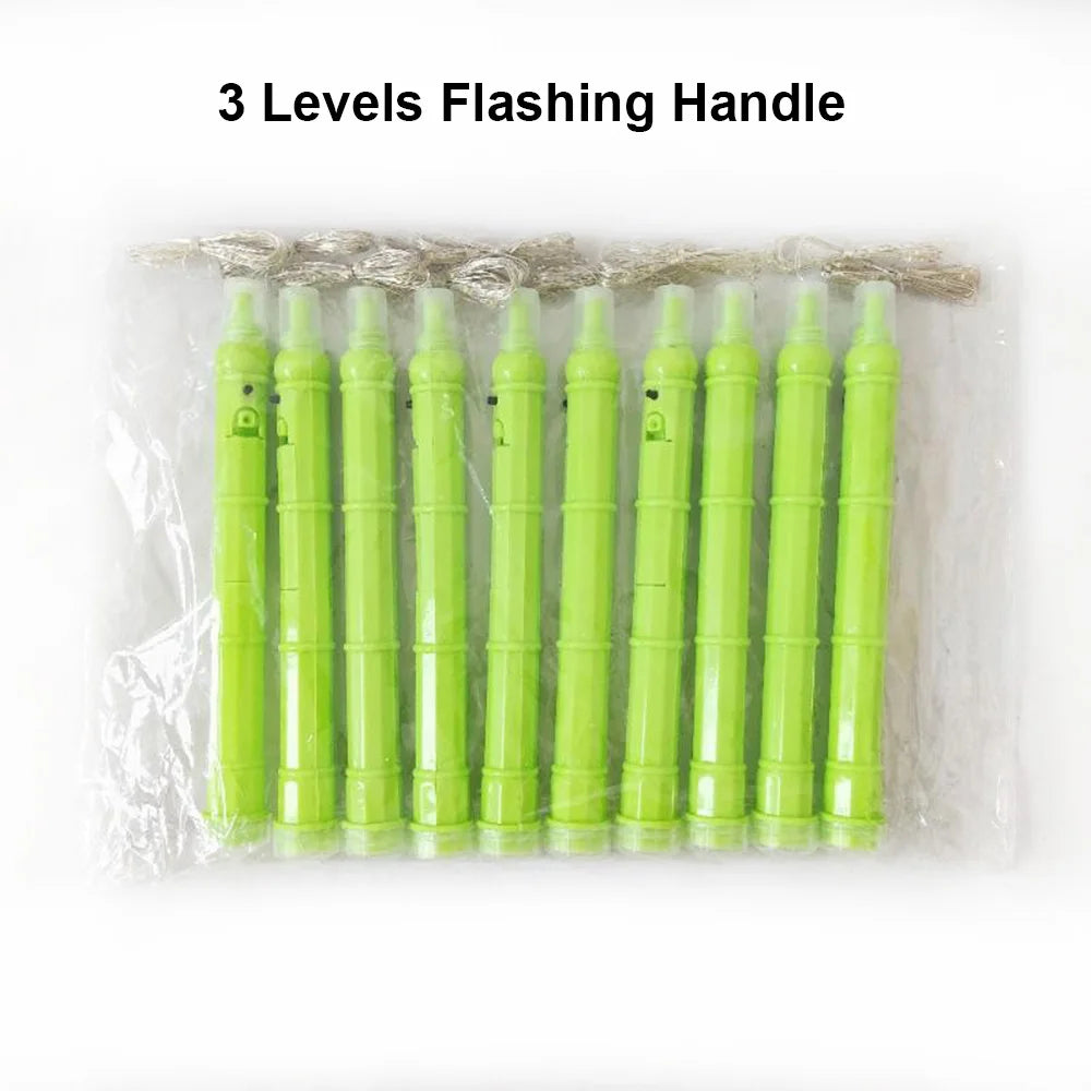 10pcs LED Bobo Balloon Handles – 3-Level Flash & 3M Light String Balloon LED Handle Set Babs Green As pictures show