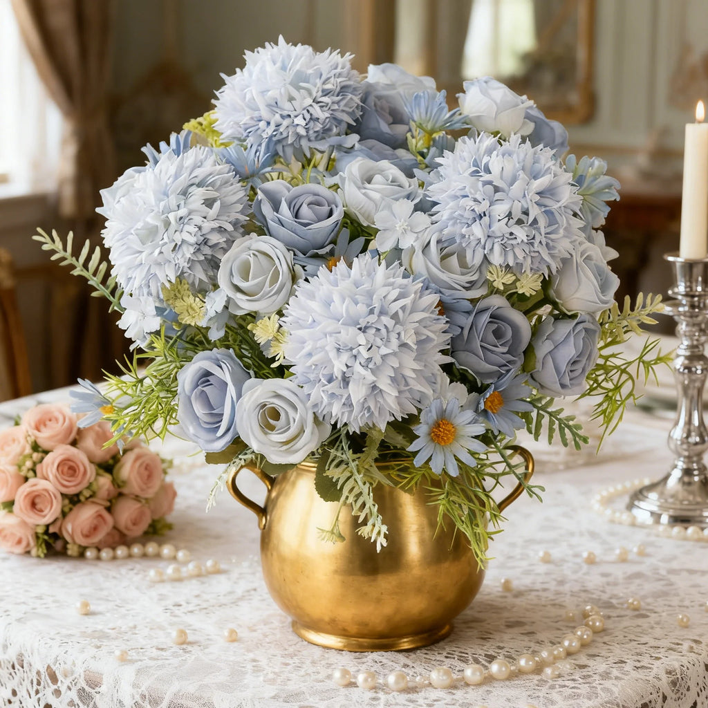 Silk Rose & Chrysanthemum Artificial Bouquet – Wedding & Home Décor Artificial Silk Bouquet Babs
