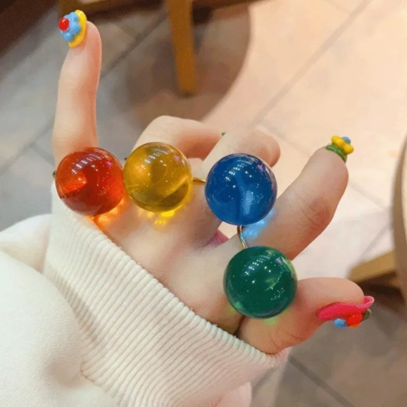 Jelly Transparent Resin Open Ring – Trendy Women's Jewelry Fashion Ring Babs