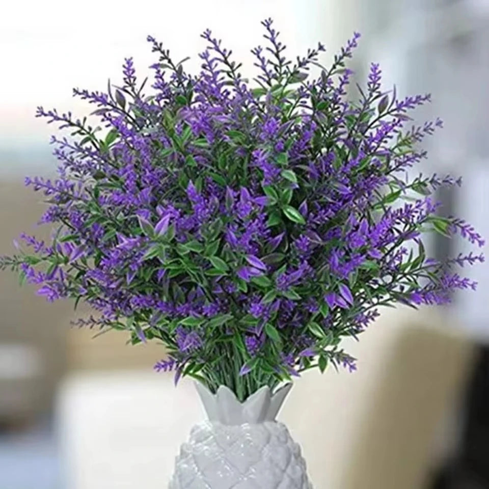 Artificial Lavender Bouquet | Fake Plastic Flower Home & Wedding Decor Artificial Flower Bouquet Babs