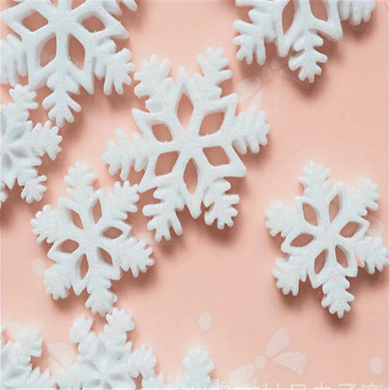 40PCS White Resin Snowflake Ornaments – Christmas DIY Crafts Craft Snowflake Ornaments Babs