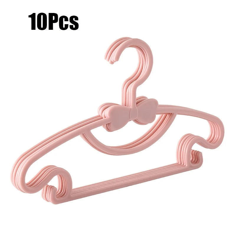 10-Pack Baby Bow Hangers – Non-Slip Ultra-Thin Plastic Hangers Baby Clothing Hangers Babs Pink