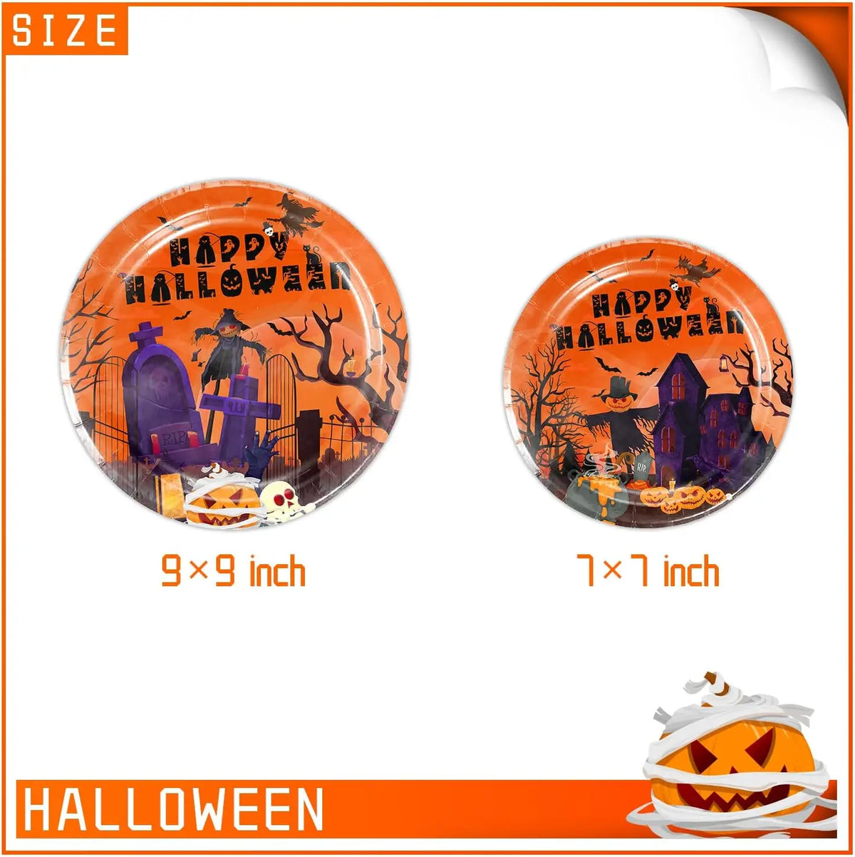 Halloween Disposable Tableware Set – Plates, Cups & More Disposable Tableware Set Babs