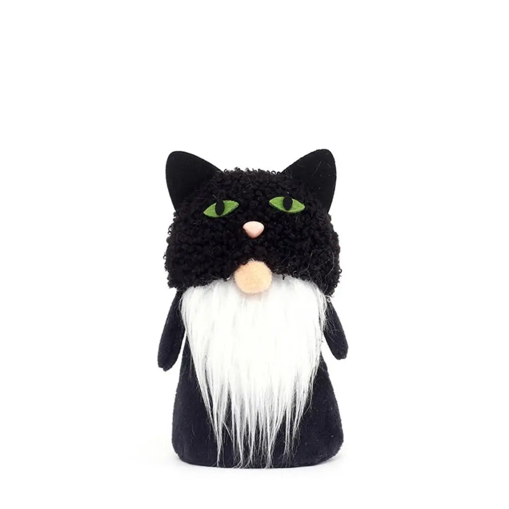 Fall Gnome Figurine Pumpkin Black Cat Halloween Ornament Gnome Figurine Babs black