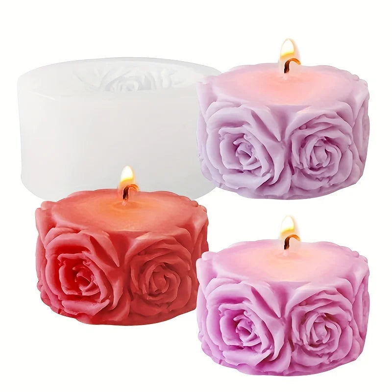 Silicone Rose Candle Mold – DIY Flower Cylindrical Candle Making Candle Making Mold Babs