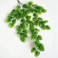 Artificial Turtle Leaf Vine UV-Proof Wall Hanging Rattan Décor Artificial Hanging Vine Babs green 1 pc