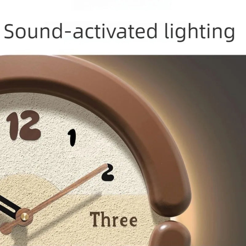 Modern Luxury Luminous Silent Wall Clock – Wooden Home Décor Wall Clock Babs