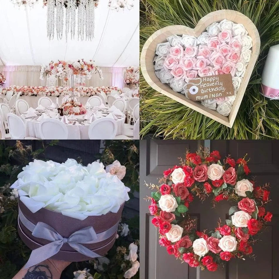 50/100pc Foam Rose Artificial Flowers – Wedding & Home Decor Artificial Flower Heads Babs