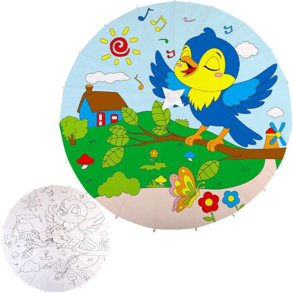 Handmade Paper Umbrella – Baby Shower & Photography Prop Paper Umbrella Prop Babs 60CM-Bird Singing