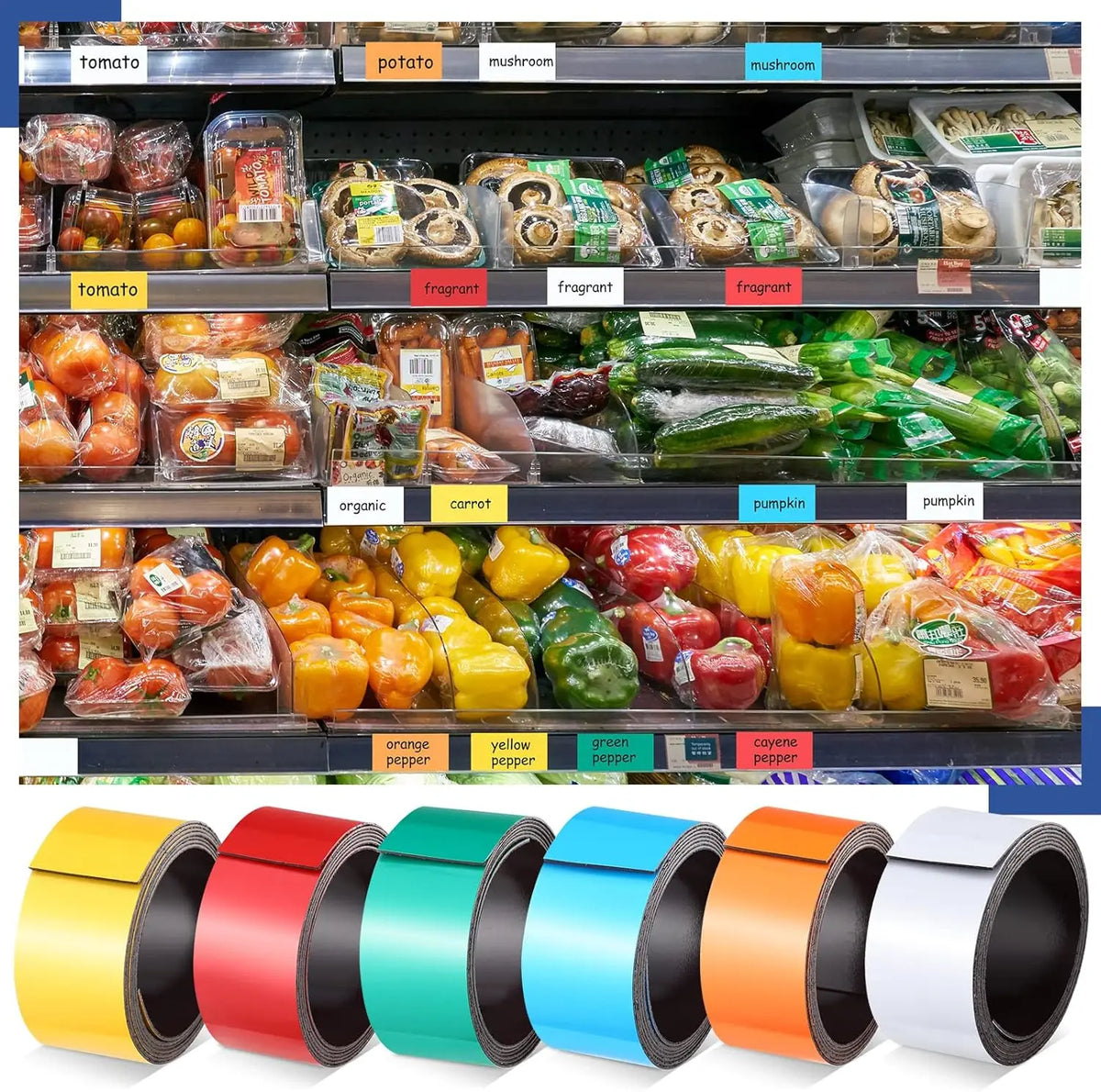Dry Erase Magnetic Tape – Colored Writable Strips for Classroom Magnetic Label Tape Babs