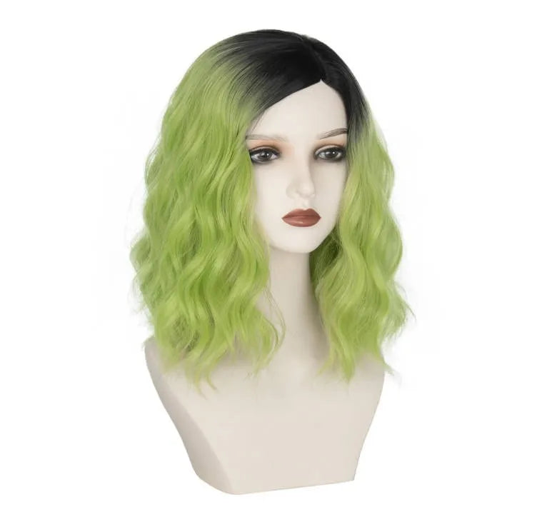 Black Green Gradient Curly Cosplay Wig – Women's Halloween Wig Costume Cosplay Wig Babs