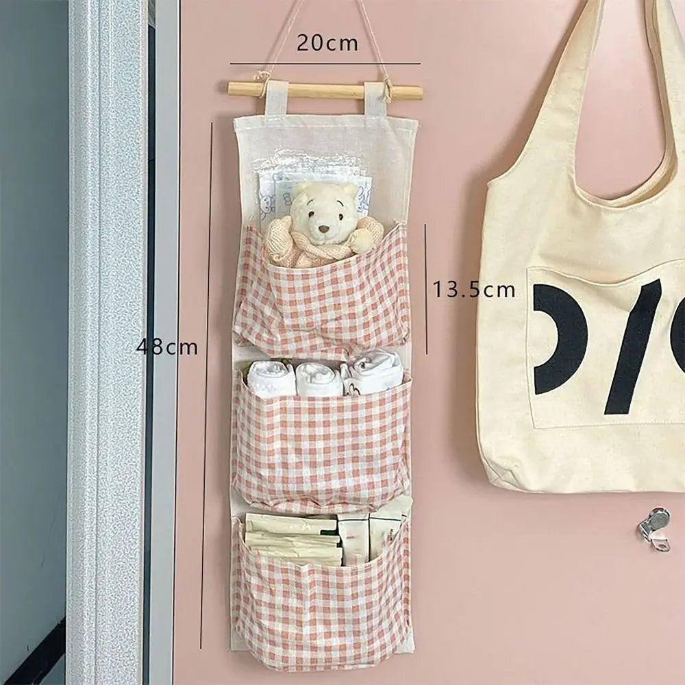 Plaid Hanging Storage Bag – Large Closet Organizer | Pink Hanging Storage Bag Babs