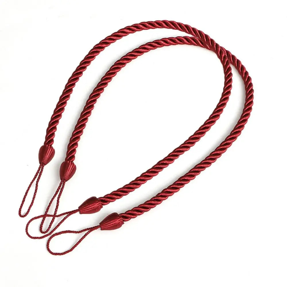 2Pcs Woven Curtain Tiebacks – Modern Twisted Rope Holdbacks Curtain Tiebacks Babs Red