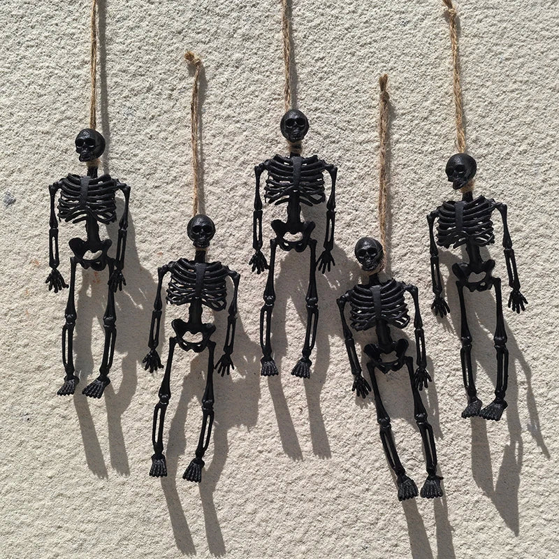 6pcs Halloween Hanging Skeleton Skull Props – Party Décor Set Halloween Skeleton Decor Babs