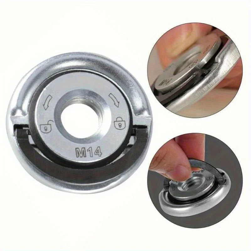 M14 Quick Release Flange Nut – Angle Grinder Locking Pressing Plate Grinder Flange Nut Babs