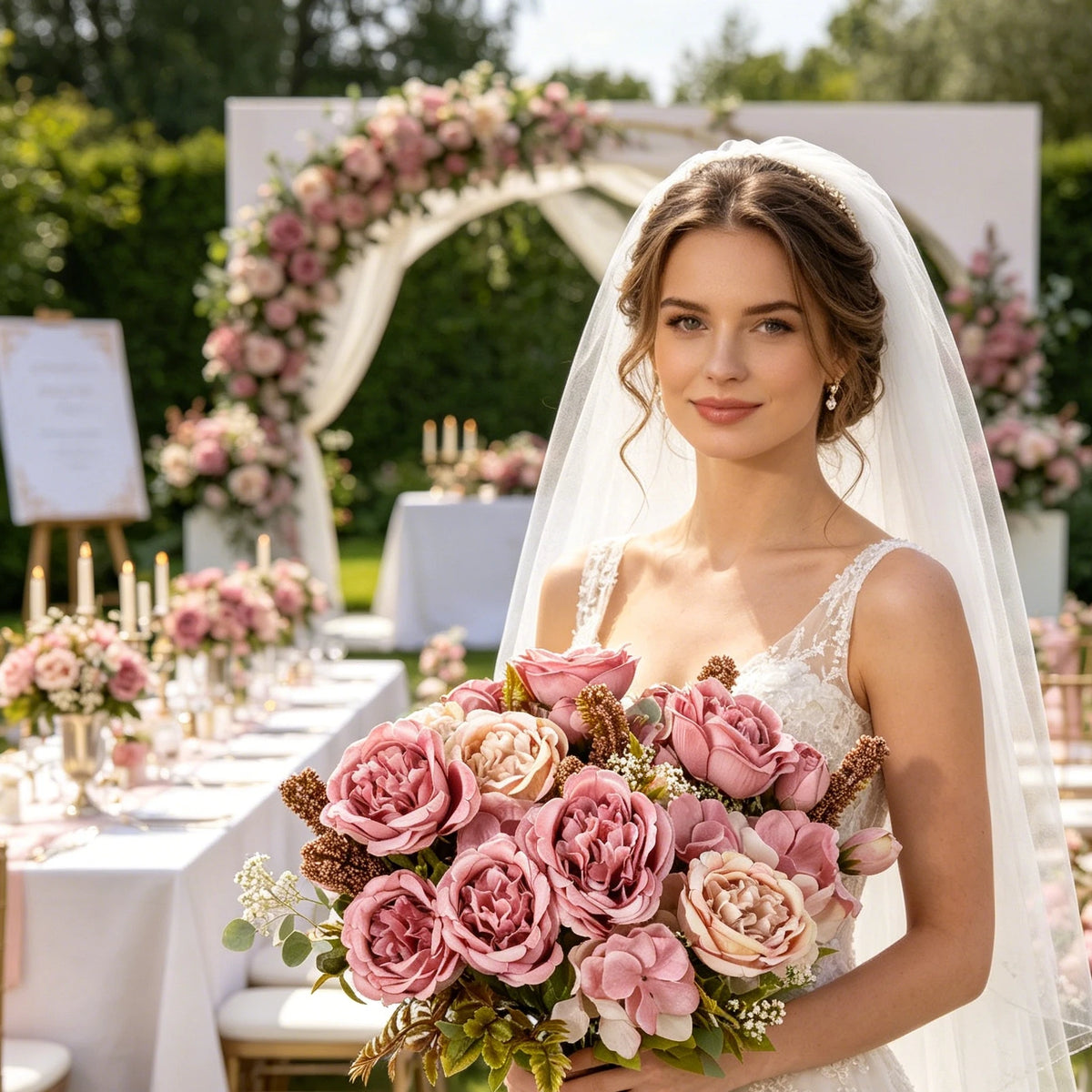 Silk Peony Hydrangea Artificial Flowers – Wedding & Home Décor Artificial Silk Flowers Babs