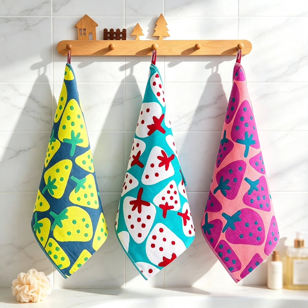 Soft Cotton Square Face & Hand Towels – Absorbent, Jacquard Cotton Hand Towels Babs
