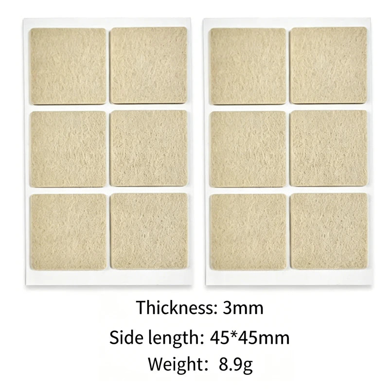 Self-Adhesive Felt Furniture Pads – Floor Scratch Protectors Furniture Floor Pads Babs beige-square-12pcs 3mm