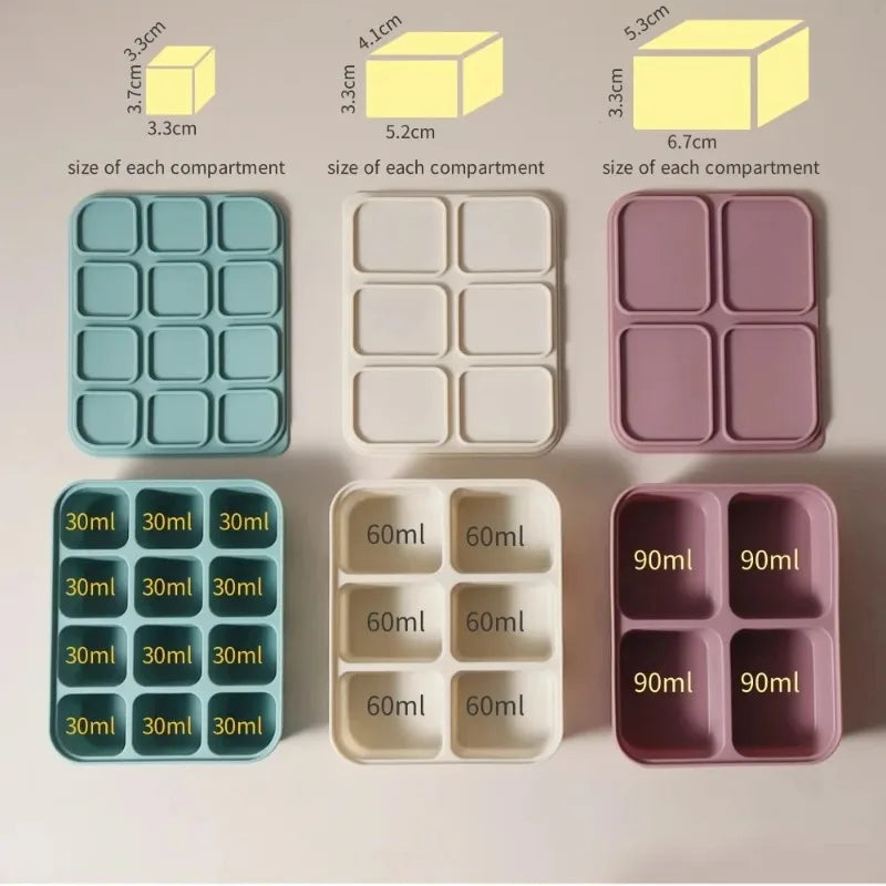 Silicone Ice Cube Tray 12-Grid Square Mold with Lid | Easy Release Silicone Ice Tray Babs