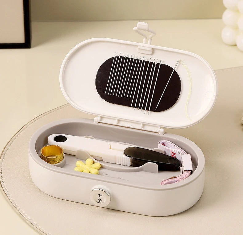 Magnetic Sewing Kit Box Set – 16 Thread Colors & Tools Sewing Kit Set Babs White