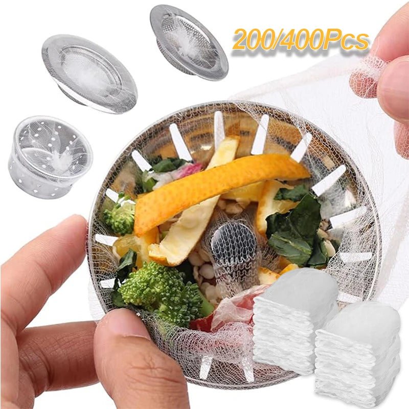 200/400Pcs Disposable Mesh Sink Strainer Bags – Drain Catcher Drain Strainer Bags Babs