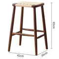 Wooden Woven High Bar Stool – Modern Minimalist Chair Wooden Bar Stool Babs 65CM-Walnut Log
