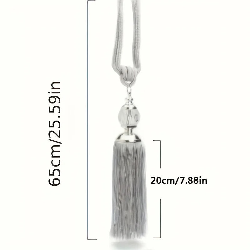 Crystal Tassel Curtain Tie Backs with Bead Buckles – Set of 2 Curtain Tie Backs Babs