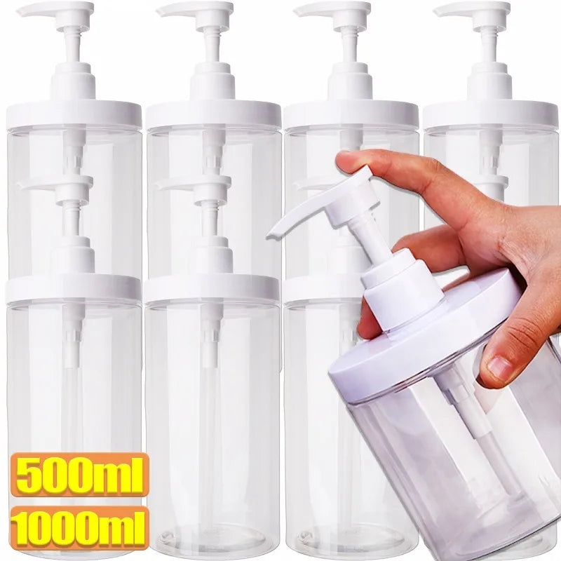 500/1000ml Refillable Pump Dispenser Bottle – Travel & Shower Pump Dispenser Bottle Babs