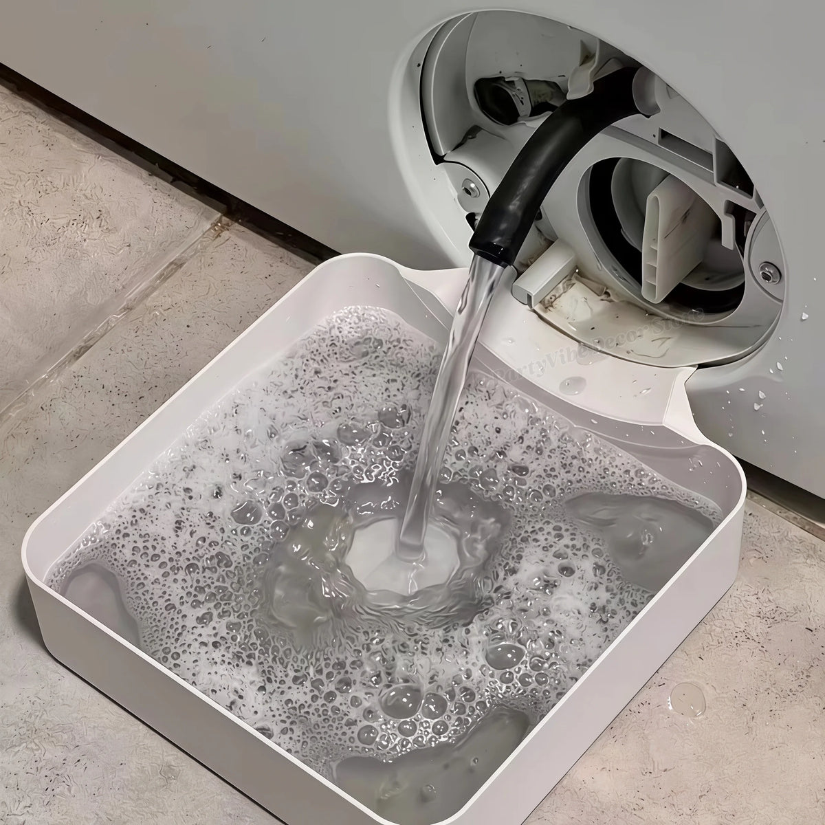 Washing Machine Drain Tray – Leak-Proof Drip Pan & Lint Funnel Washer Drain Tray Babs