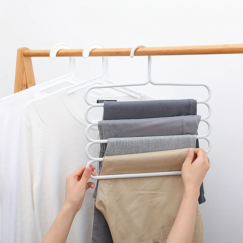 5-Layer Closet Pants Organizer – Space-Saving Clothes Hanger Closet Pants Organizer Babs