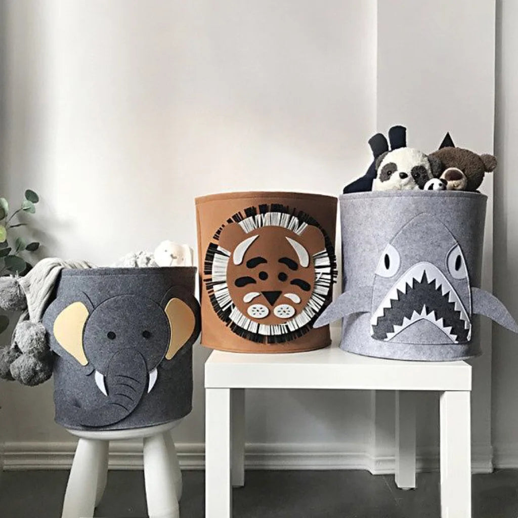 Foldable Cartoon Kids Felt Storage Basket & Toy Organizer Kids Storage Basket Babs