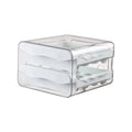 Drawer Style Refrigerator Egg Storage Box – Stackable Egg Storage Box Babs White 2-tier