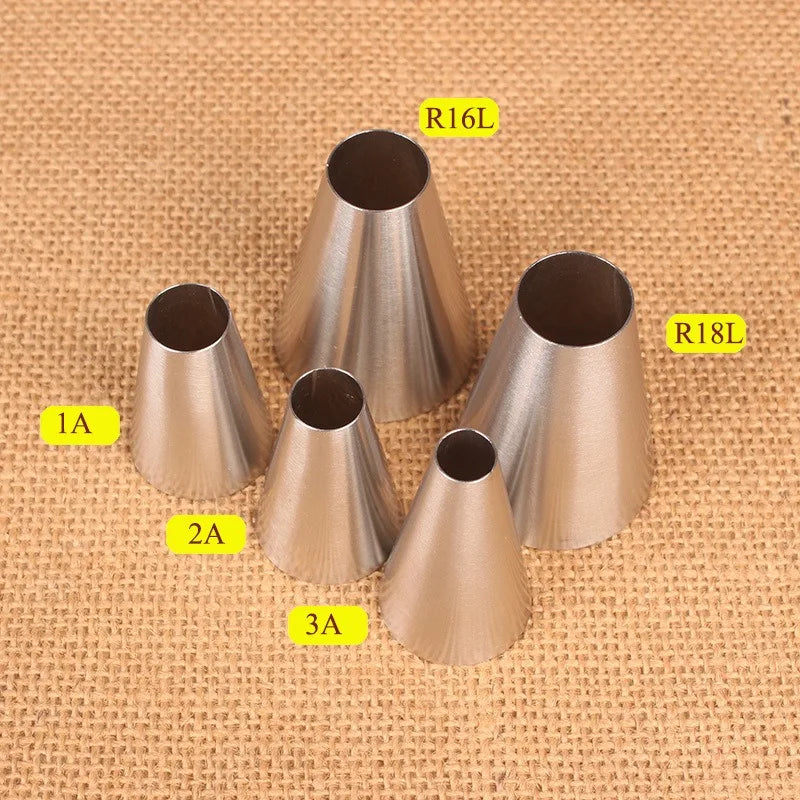 Large Round Piping Nozzle – Stainless Steel Cake Decorating Tip Pastry Piping Nozzle Babs