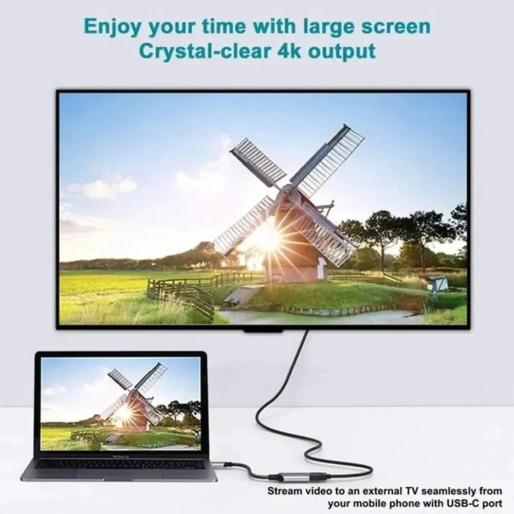 KEBIDUMEI USB-C to HDMI Cable 8K/4K 60Hz | MacBook & Laptop USB-C HDMI Adapter Babs