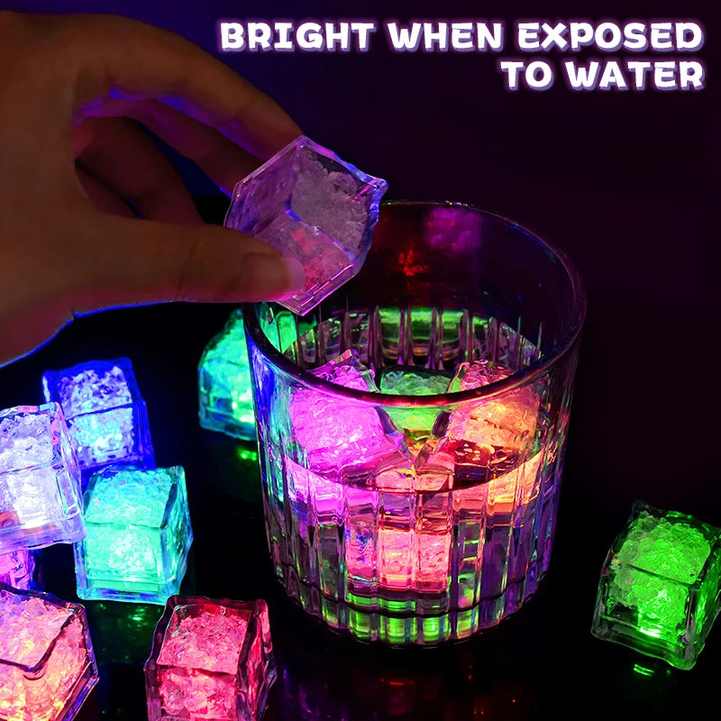 LED Glowing Ice Cubes Multicolor Flashing – Party & Bar Decor LED Party Decoration Babs