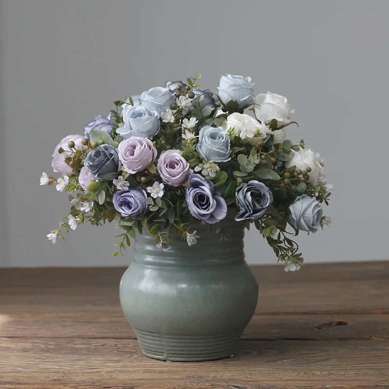 Silk Rose Artificial Flower Bouquet – Wedding & Home Decor Artificial Flower Bouquet Babs