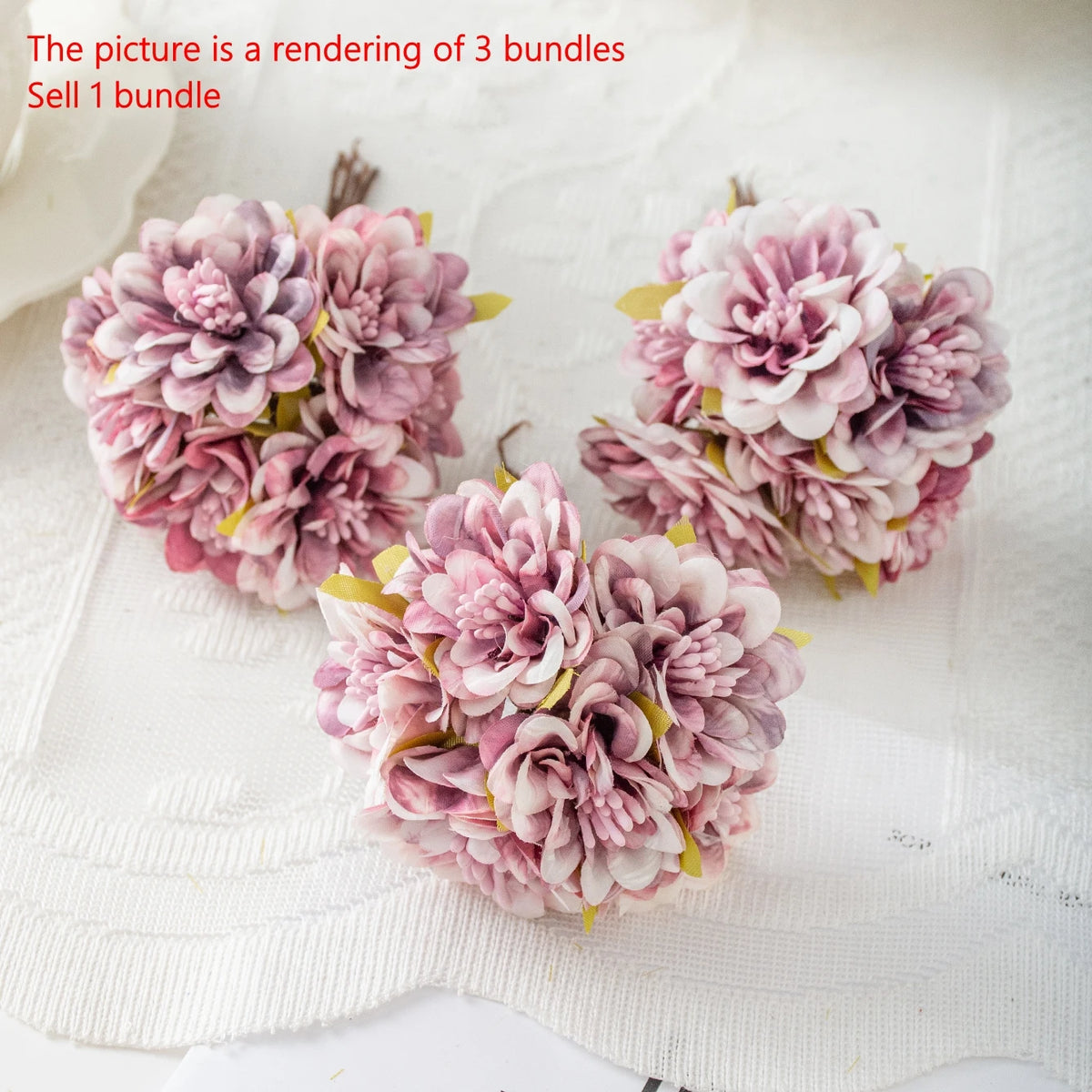 Silk Rose Artificial Flower Mini Bouquet – Wedding & Home Décor Artificial Flower Bouquet Babs color-3 3 pcs