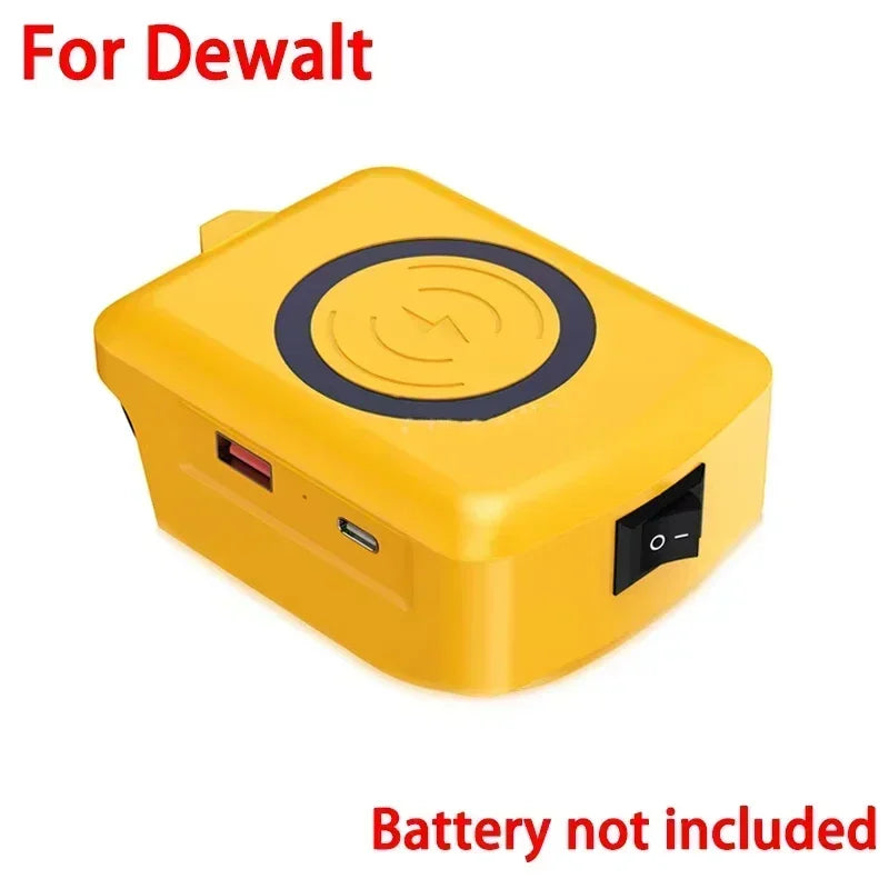 18V Battery USB-C & Wireless Charger Adapter – Makita/Dewalt/Milwaukee Battery Charger Adapter Babs For Dewalt