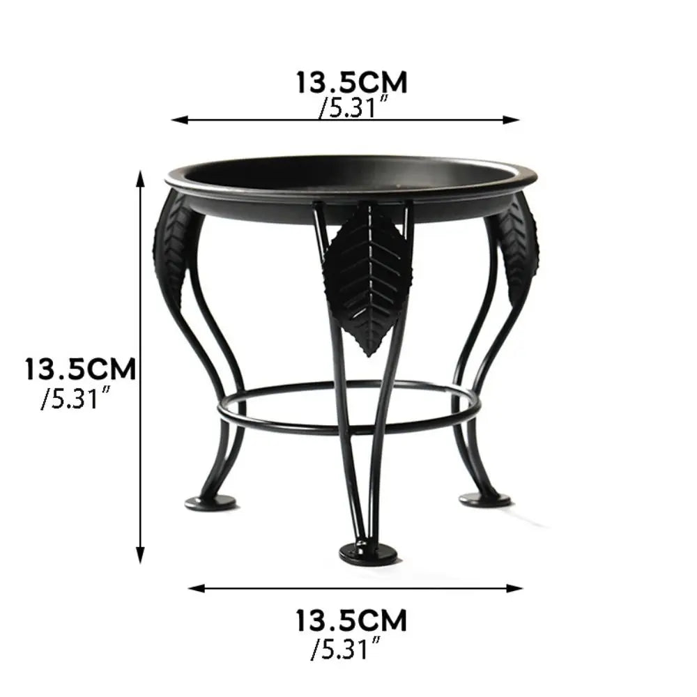 Mini Iron Three-Legged Plant Stand – Black & White Flower Rack Plant Stand Babs