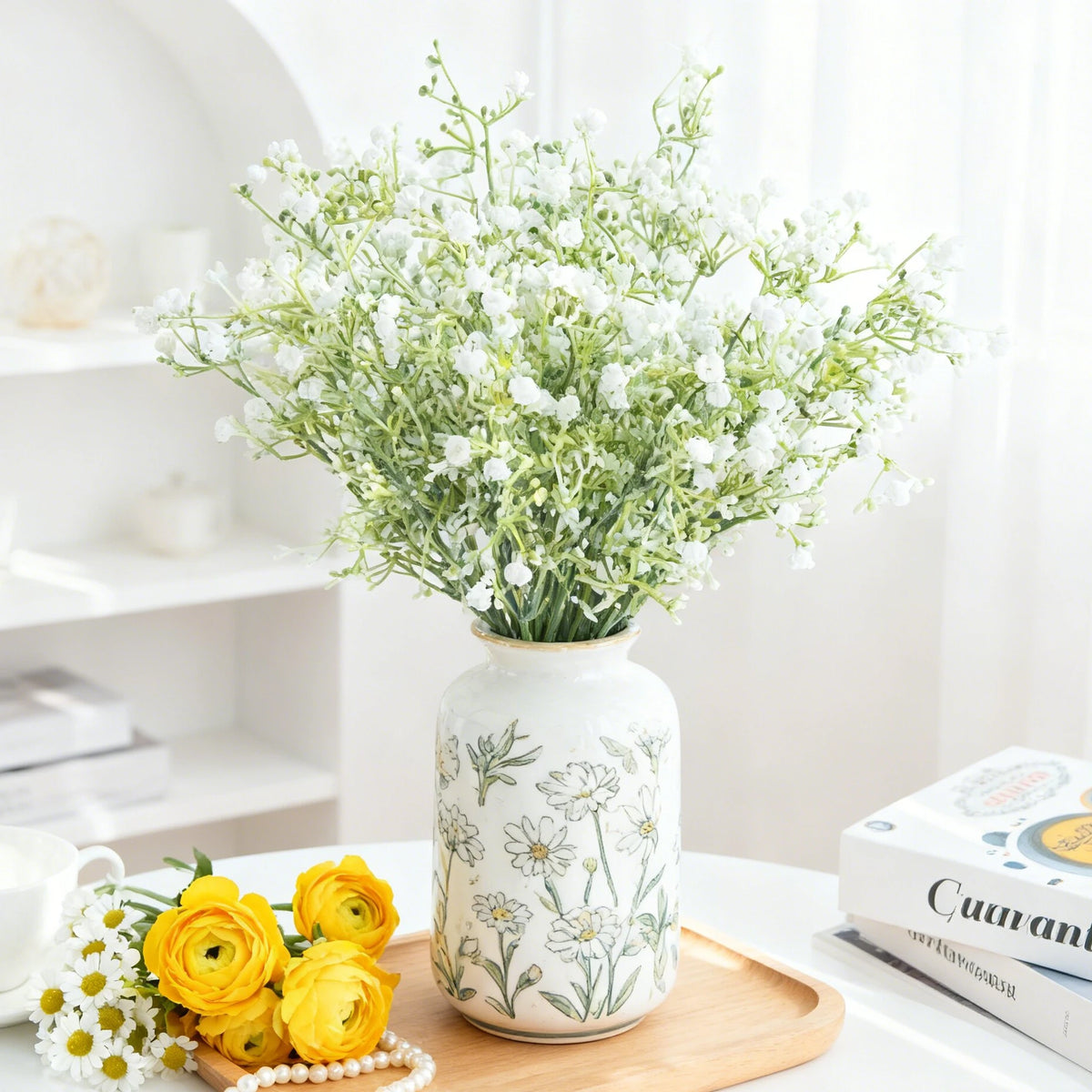 Artificial Gypsophila Bouquet | Faux Flowers for Wedding & Home Artificial Flower Bouquet Babs