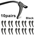 10pcs Silicone Anti-Slip Glasses Ear Hooks Temple Tip Grips Eyeglass Accessories Babs black-20pcs