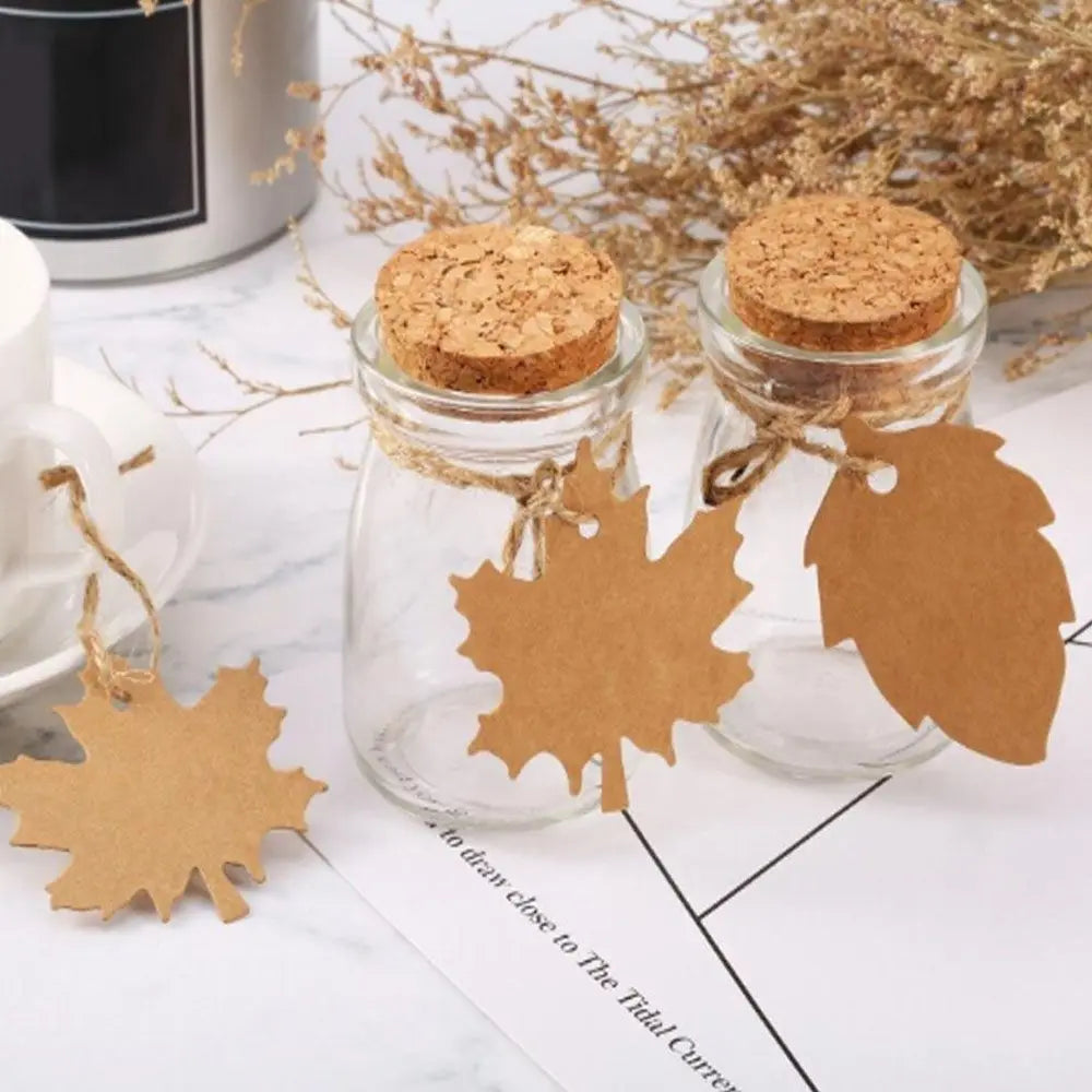 100 Pcs Kraft Paper Maple Leaf Hang Tags – Blank Gift Labels Kraft Paper Hang Tags Babs