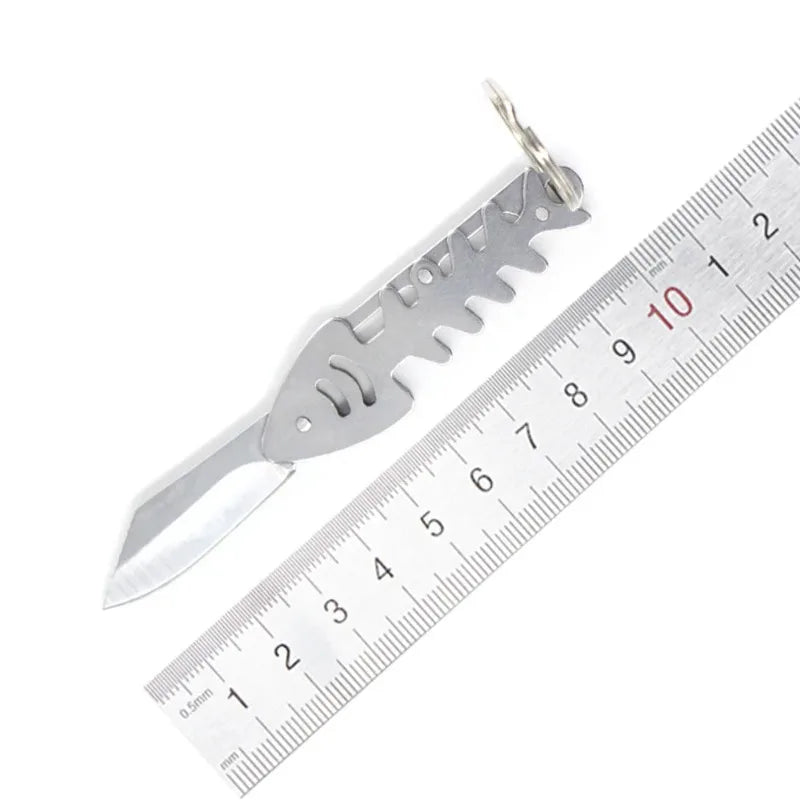 Fish Bone Mini Pocket Knife – Stainless Steel Camping Keychain Mini Pocket Knife Babs
