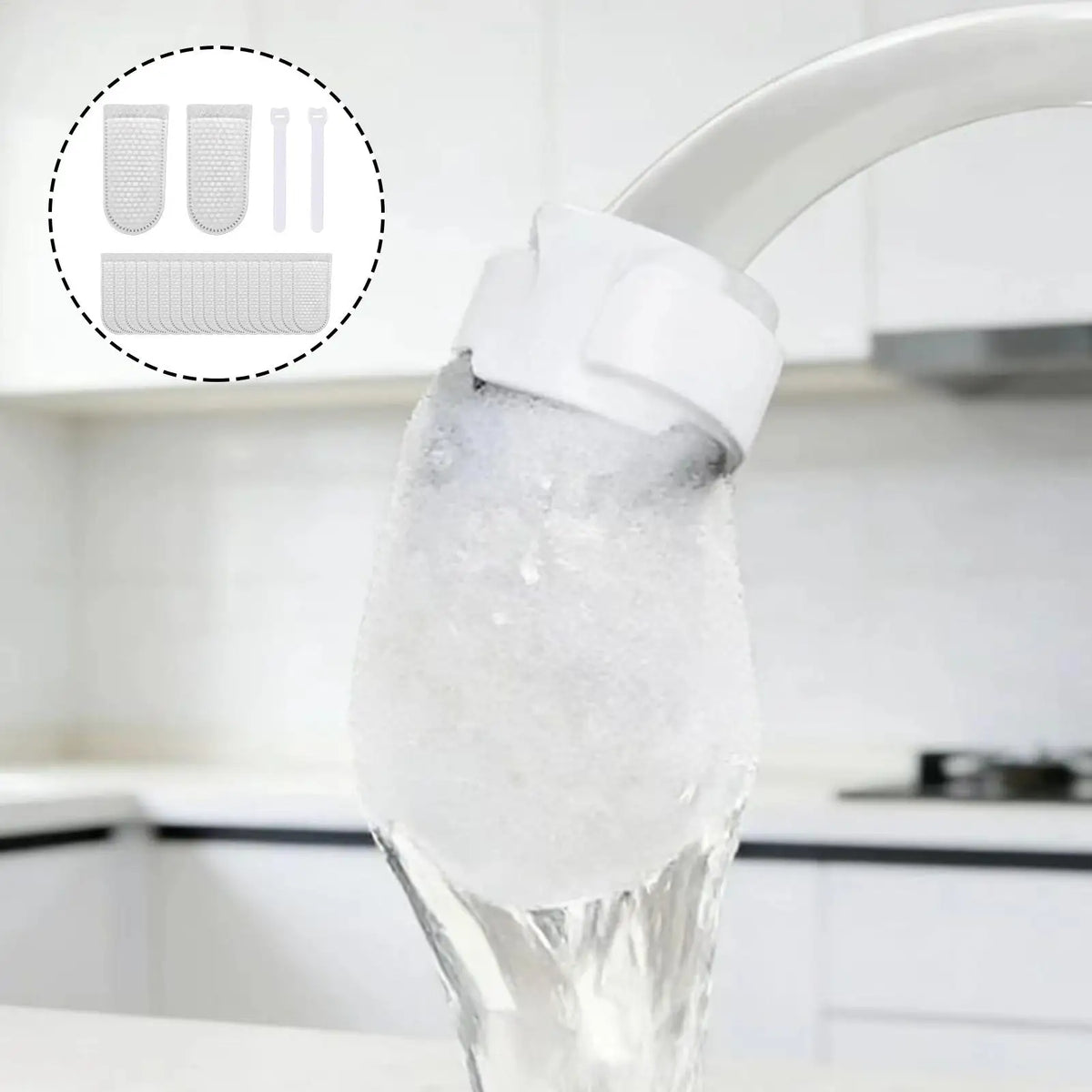 Faucet Filter Cotton Bag – Anti-Splash Tap Water Purifier Faucet Water Filter Babs