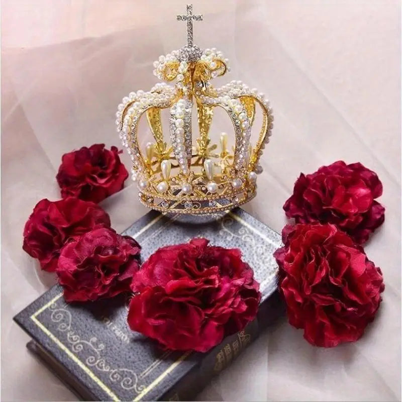 Crystal Pearl Baroque Bridal Tiara | Wedding Crown Accessory Bridal Tiara Crown Babs