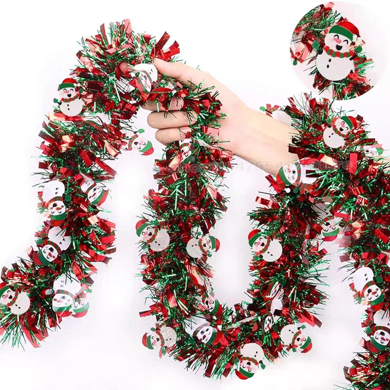 Christmas Tinsel Garland Red & Green | 2M–10M Xmas Decor Christmas Tinsel Garland Babs Olive 1PCS-2M