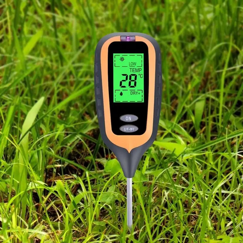 4-in-1 Soil pH Moisture Light & Temperature Tester | Plant Meter Soil Tester Meter Babs