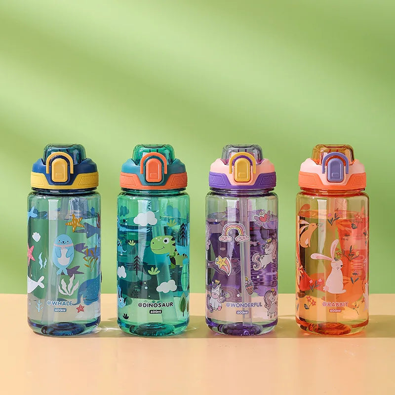 Kids Cartoon Straw Water Cup – BPA-Free Portable Drinking Mug Kids Straw Cup Babs
