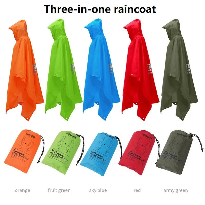 3-in-1 Adult Waterproof Hooded Raincoat & Poncho – Big Size Waterproof Raincoat Babs