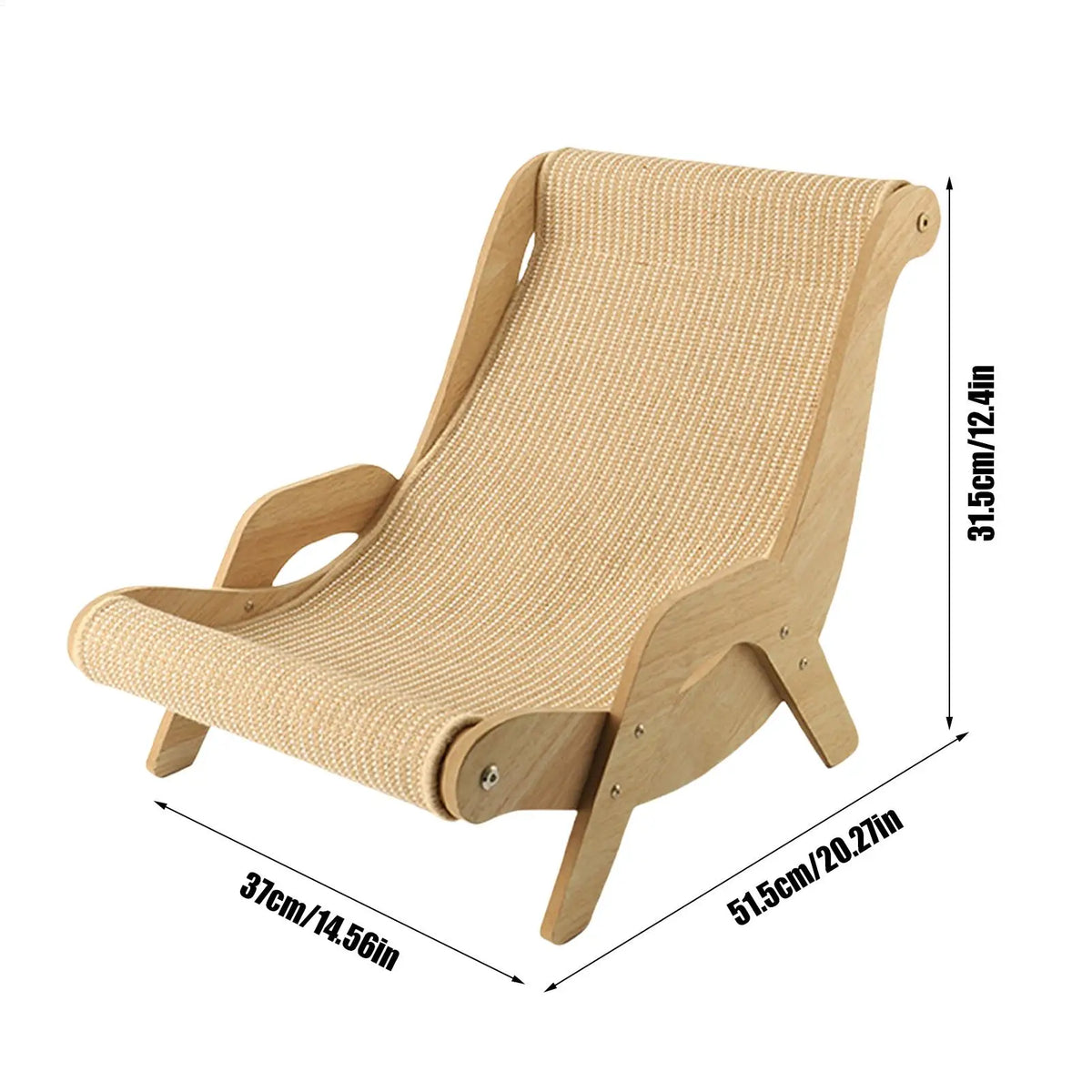 Sisal Wooden Cat Lounge Chair & Scratcher – 110 lb Capacity Cat Scratcher Chair Babs